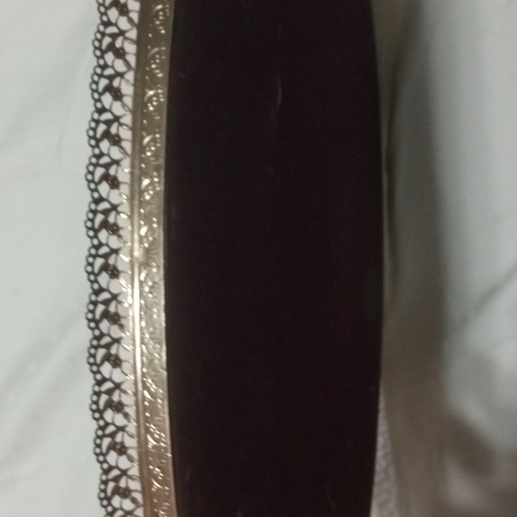 Antique Roses 🌹 Ova gold Mirror Tray lace vintage filigree tray - Picture 4 of 4